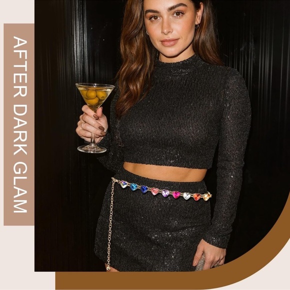 Rainbow Rhinestone Waist Chain Belt For Women – Y2k Festival Chain Belt new main image 5